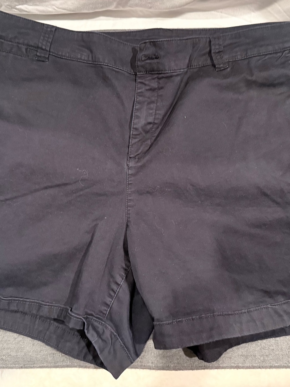 Lane Bryant Women’s Black Flat-Front Cotton Shorts